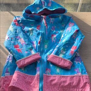 Kids Colorful Raincoat with Animal Print
